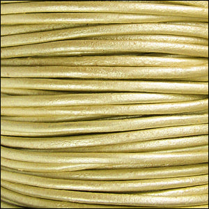 2mm round Indian leather - METALLIC maina - 25m SPOOL