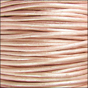 2mm round Indian leather - METALLIC suraiya - 25m SPOOL