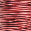 2mm round Indian leather - METALLIC moroccan red - 25m SPOOL