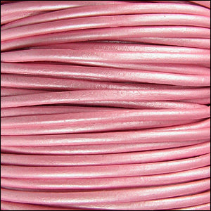 1.5mm round Indian leather - METALLIC mystiq pink - 25m SPOOL