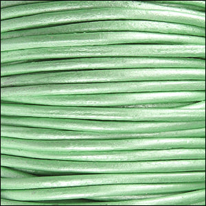 1.5mm round Indian leather - METALLIC oasis turquoise - 25m SPOOL