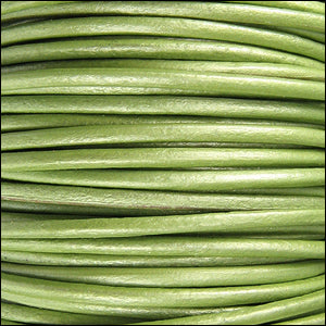 1.5mm round Indian leather - METALLIC juniper - 25m SPOOL