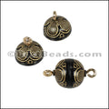 ACRYLIC BEADING magnetic clasp 10mm FLOWER BLACK/GOLD - 10 pcs