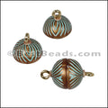 ACRYLIC BEADING magnetic clasp 10mm STRIPE PATINA - 10 pcs