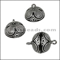 ACRYLIC BEADING magnetic clasp 14mm FLOWER BLACK/SILVER - 10 pcs