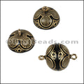 ACRYLIC BEADING magnetic clasp 14mm FLOWER BLACK/GOLD - 10 pcs