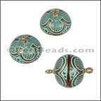 ACRYLIC BEADING magnetic clasp 14mm FLOWER PATINA - 10 pcs