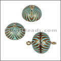 ACRYLIC BEADING magnetic clasp 14mm STRIPE PATINA - 10 pcs