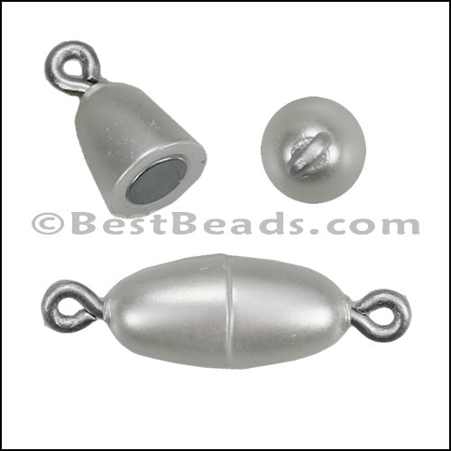 Small Barrel ACRYLIC BEADING magnetic clasp PEARL - 10 pcs