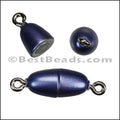 Small Barrel ACRYLIC BEADING magnetic clasp PERIWINKLE - 10 pcs