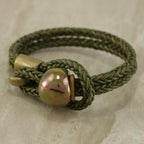 5mm round TWO TONE HOOK clasp ANTIQUE BRASS - 10 clasps
