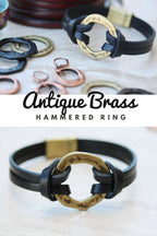 SMALL HAMMERED RING slider ANT BRASS - 10 pcs