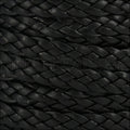 10mm flat BRAIDED leather BLACK - 1 meter