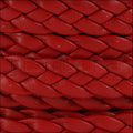 10mm flat BRAIDED leather RED - 1 meter