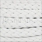 10mm flat BRAIDED leather WHITE - 1 meter
