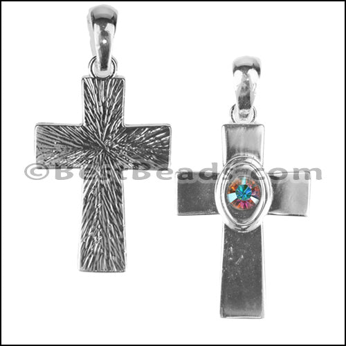 Cross Pendant with AB Swarovski Crystal - piece