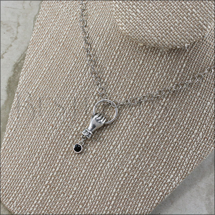 HAND w/ RING charm ANT SILVER - 10 pcs