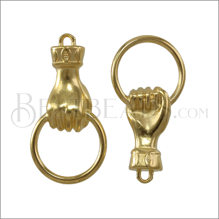 HAND w/ RING charm GOLD - 10 pcs