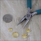 ROUND SUN RAYS 16mm charm GOLD - 10 pcs