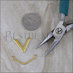 THIN V connector charm GOLD - 10 pcs