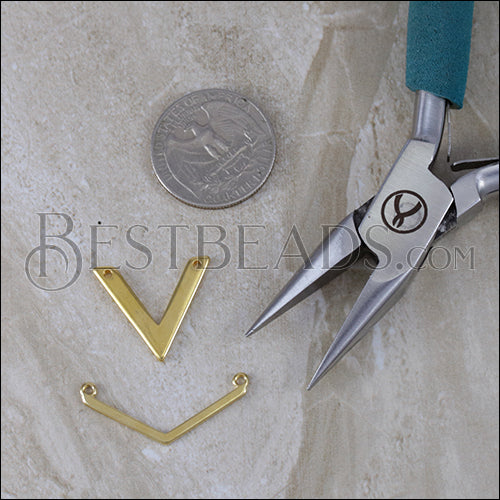 THICK V connector charm GOLD - 10 pcs