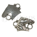 ORNAMENTAL SQUARE connector charm ANT SILVER - 10 pcs