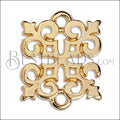 ORNAMENTAL SQUARE connector charm GOLD - 10 pcs