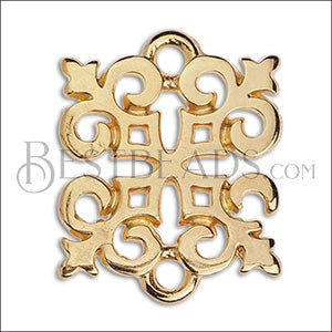 ORNAMENTAL SQUARE connector charm GOLD - 10 pcs