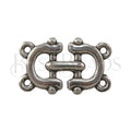 4-loop SNUFFLE BIT connector charm ANT SILVER - 5 pcs