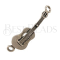2-loop SPANISH GUITAR connector charm ANT SILVER - 2 pcs