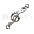 2-loop MUSICAL NOTE connector charm ANT SILVER - 2 pcs
