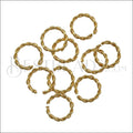 8mm Euro Twisted Jump Ring - GOLD - 90 pcs