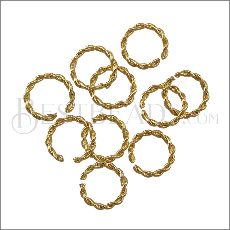 8mm Euro Twisted Jump Ring - GOLD - 90 pcs