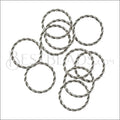 12mm Euro Twisted Jump Ring - ANTIQUE SILVER - 70 pcs