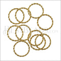 12mm Euro Twisted Jump Ring - GOLD - 55 pcs