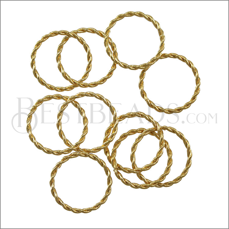 12mm Euro Twisted Jump Ring - GOLD - 55 pcs