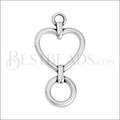 Heart with Loop Link ANTIQUE SILVER - 10 pcs