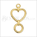 Heart with Loop Link GOLD - 10 pcs