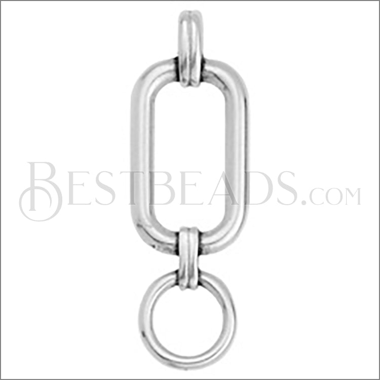 Oval with Loop Link ANTIQUE SILVER - 10 pcs