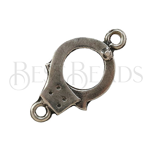 SINGLE HANDCUFF Link ANTIQUE SILVER - 5 pcs