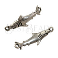 1.5mm round SHARK Link ANTIQUE SILVER  - 2 pcs