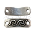 4mm round WAVES Link ANTIQUE SILVER  - 2 pcs