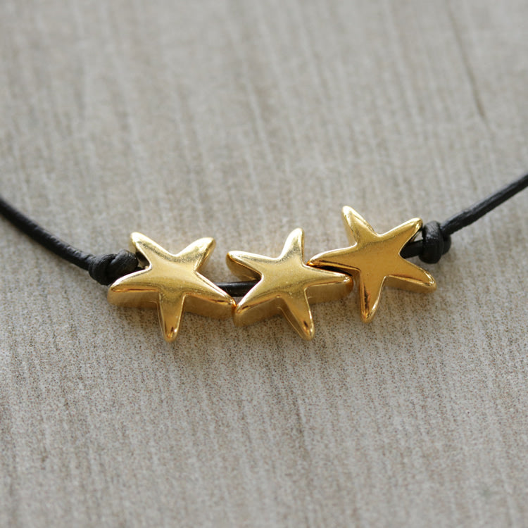 MINI Starfish Bead SHINY GOLD - 10 pcs
