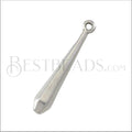 29mm Faceted Teardrop Pendant ANT SILVER - 10 pcs