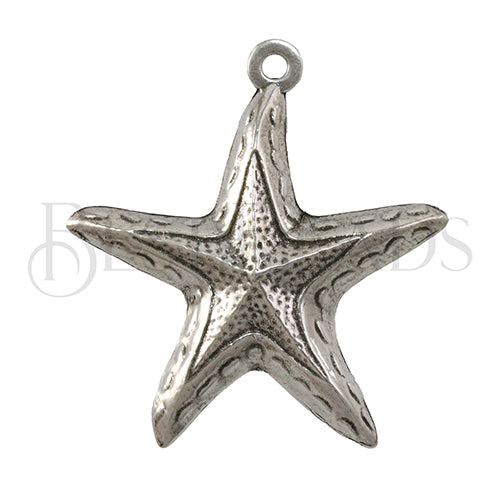 Large STARFISH Pendant ANT SILVER - 1 pc