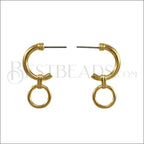 Crescent with Loop Post Earring GOLD - 10 pcs
