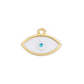 Evil Eye Charm GOLD - CLEAR GLASSY - 10 pcs