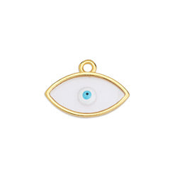 Evil Eye Charm GOLD - CLEAR GLASSY - 10 pcs