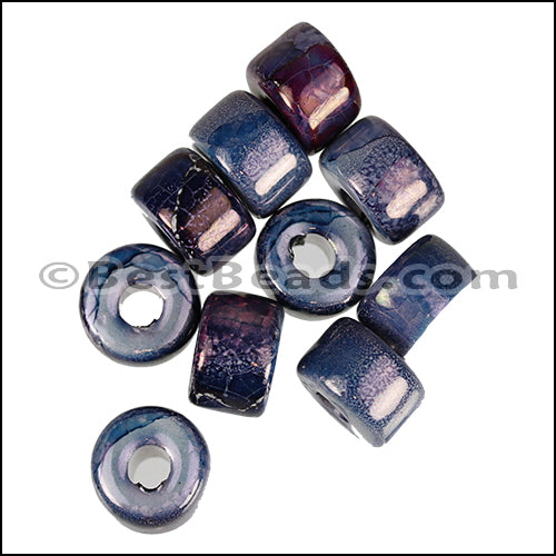 Ceramic Glazed Rondelle GALAXY 10 pcs
