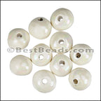 Ceramic Large Round Bead CREAM 10 pcs
